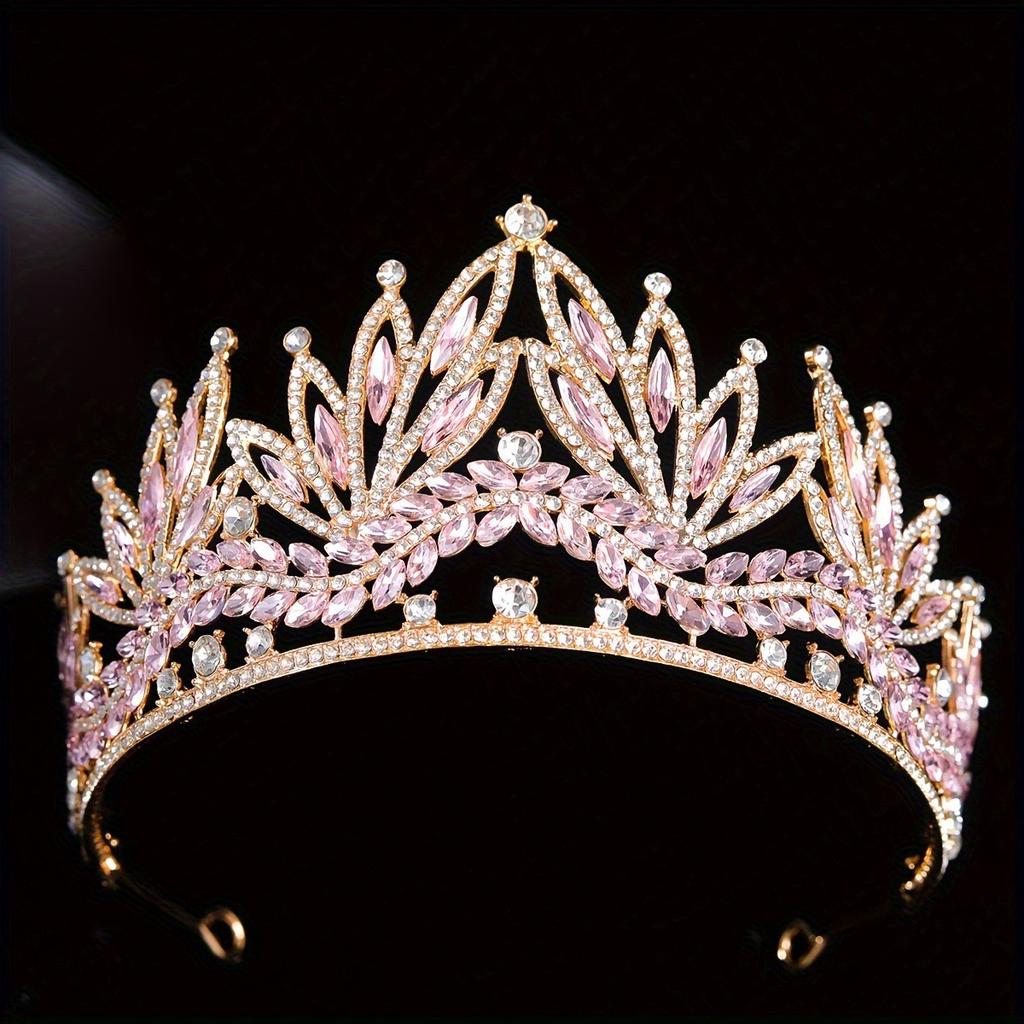 Luxury Royal Queen Wedding Tiara Elegant Crystal Bridal Crown for Women Multi-Color Hair Accessory for Banquet Costume Events