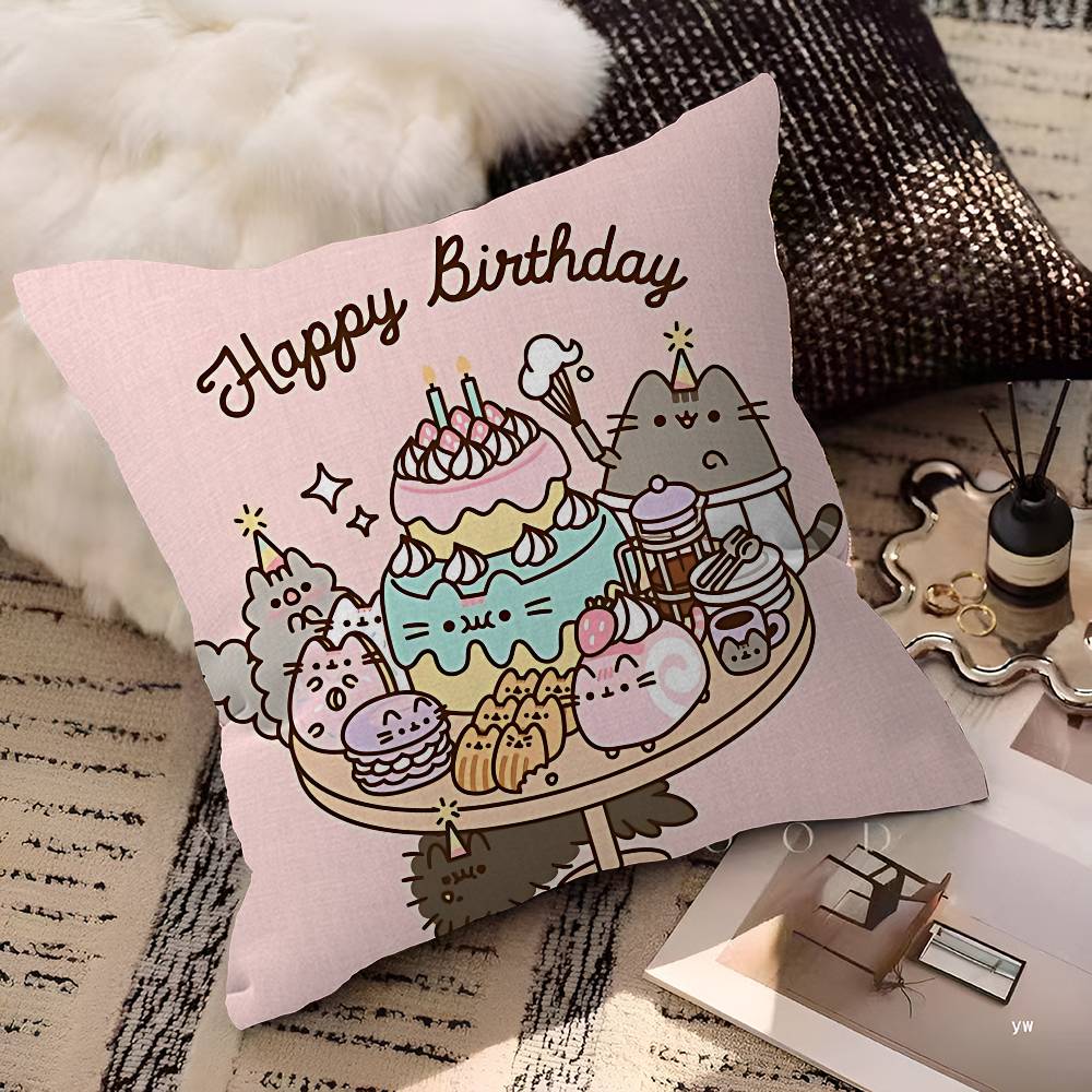 PPusheenS CARTOON Pillow Cover Sofa Cushion Cover Home Room Decoration Children Gift