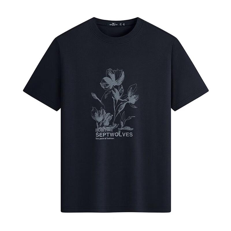 Septwolves Men's Cool Floral Round Neck T-Shirt