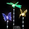 Solar LED Lawn Lamp with Butterfly, Dragonfly, and Bird Accents