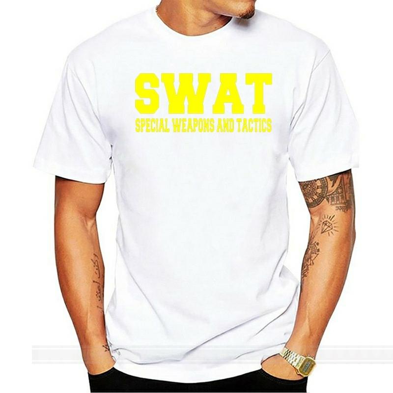 Swat Special Weapons And Tactics T-Shirt Men Novelty Print T Shirt Classic Crewneck T-Shirt Streetwear