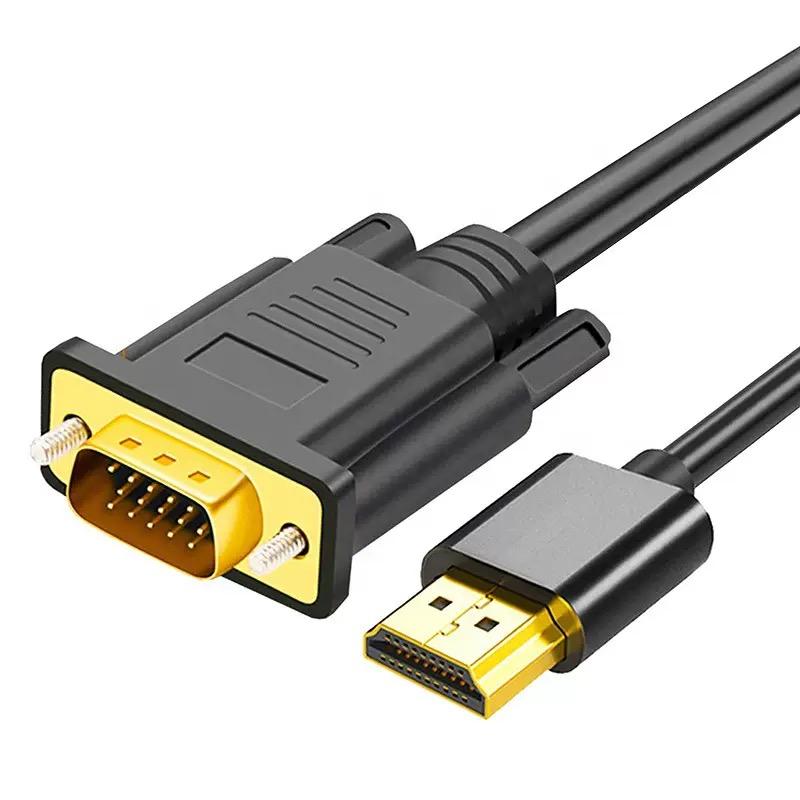 HDMI-Compatible to VGA  Male 1080P 60Hz HD Compatible Cable to VGA Adapter Digital to Analog for Computer Laptop 1.8M