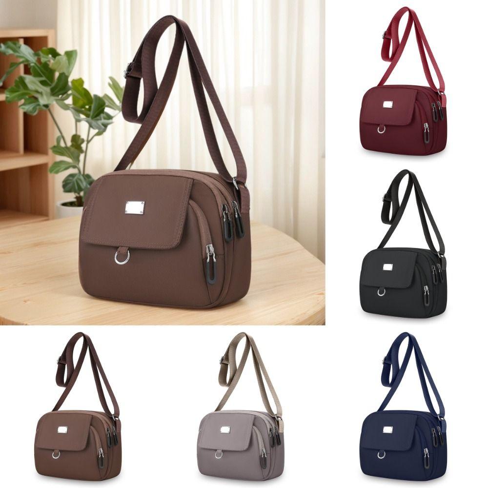 Multi-pocket Middle-aged Mother's Bag Zipper Women Oxford Messenger Bag  Female