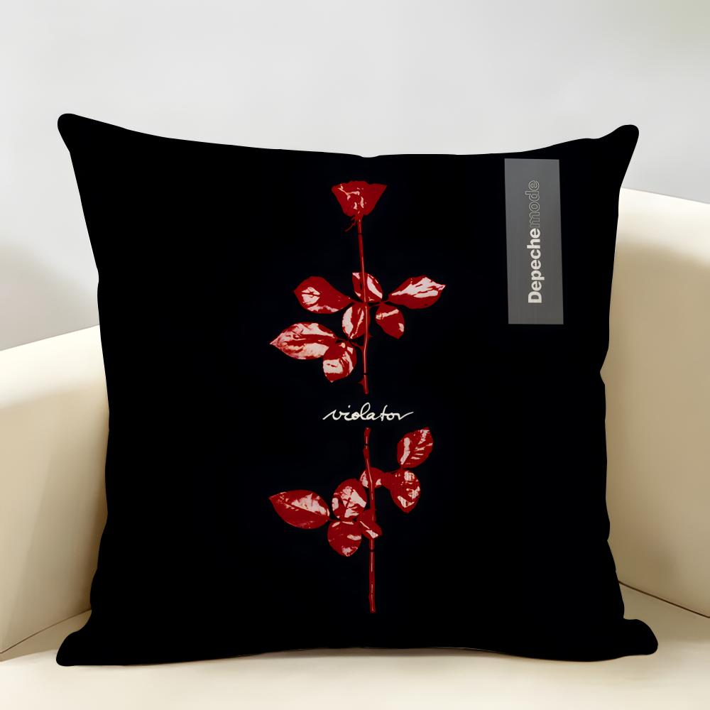 DDepecheMode LOGO Cushion Cover Natural Linen Organic Fabric DoubleSided Printing Room Sofa Decor Pillow Case
