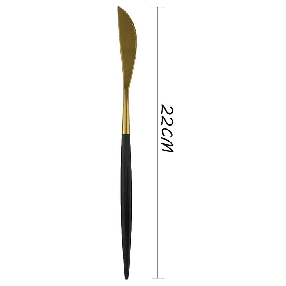Stainless Steel Cutlery Set Black Gold Dinnerware Knives Fork Spoon Dinner Set Kitchen Western Tableware Silverware