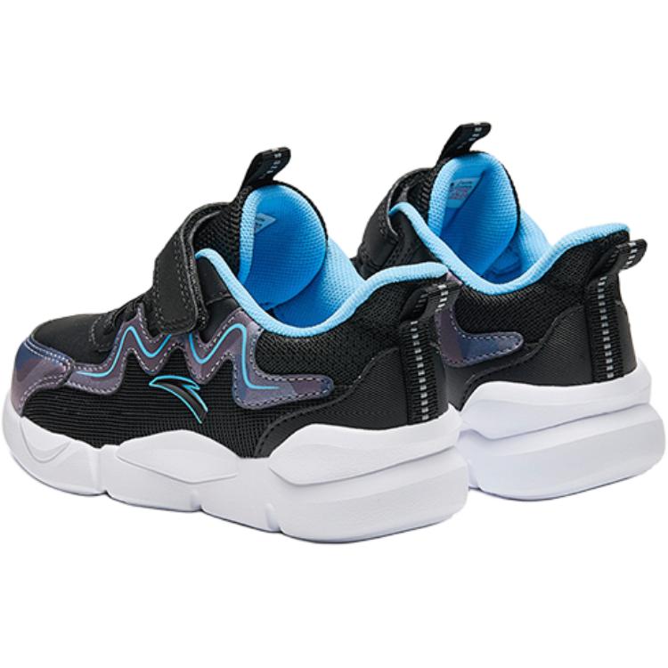 Anta Kids Synthetic Leather Fashion Versatile Non-Slip Low-Top Running Shoes Kids Sneakers Black Blue A12449970N-3