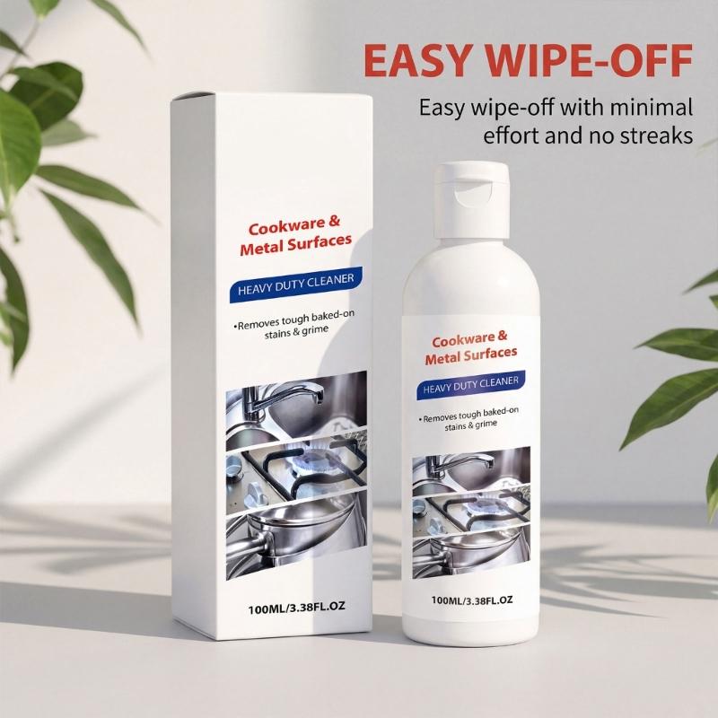 Professional Stainless Steel Metal Surfaces Cleaner for Kitchen Cookware Restores Shine To Metal Surfaces Quick Acting