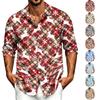 Men's Casual Long Sleeve Shirt with Christmas Print for Spring, Fall and Everyday Wear