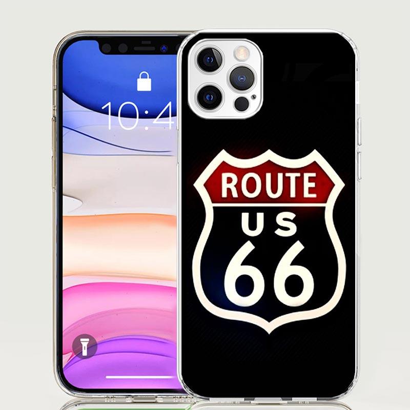 

America Route 66 Phone Case For iPhone 17 Air 16 15 Plus 11 14 Pro Max 13 Mini 12 7 8 + SE Pattern Art Customized Cover 17 Air 1 iPhone 14 Plus