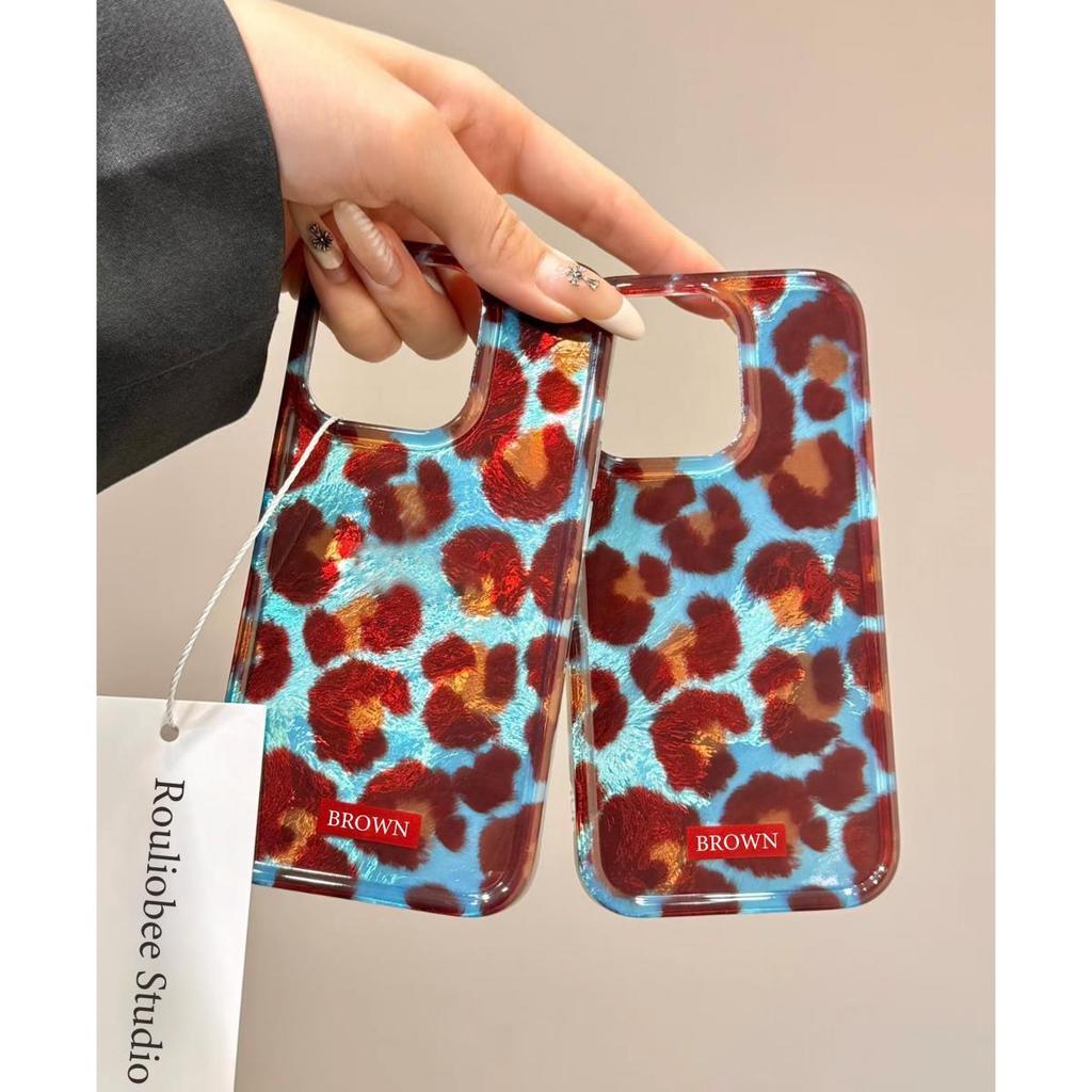 The New Leopard Print Blue Planet Phone Case Is Suitable for The Apple 16promax Vortex Iphone15 Protective Case for Women