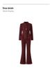 Nanyou Woolen Women's Waist-Cinched Blazer & Flared Pants Set - Goddess Style