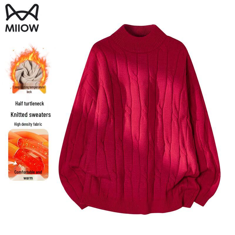 

Mao Ren Couple High-Neck Warm Knit Sweater 3XL