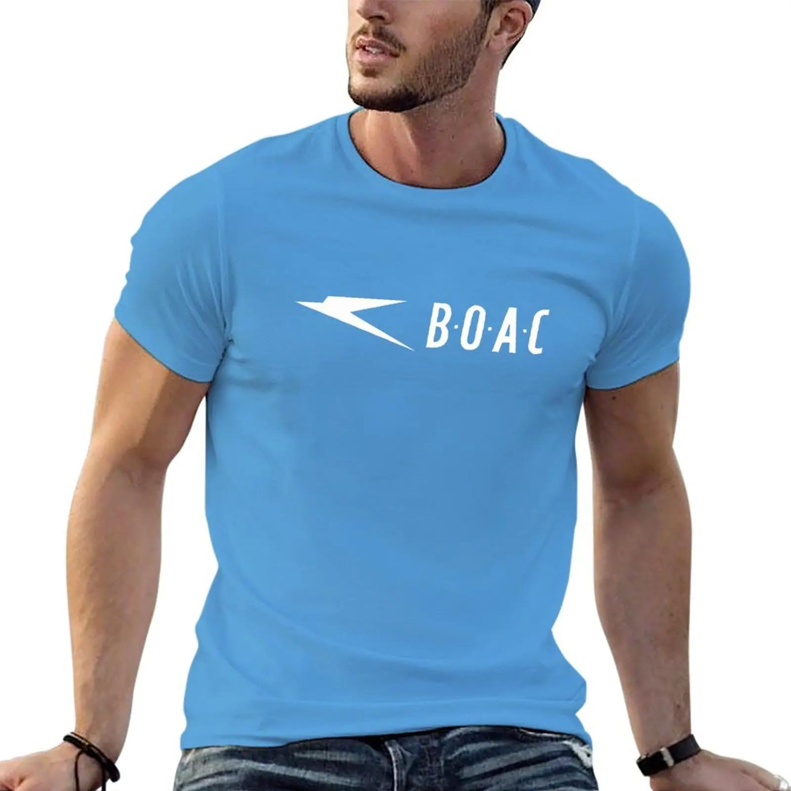 Boac Vintage Airline Logo Tshirt Graphic Tee Shirt Blue Archive New Edition Plain T Shirts Unisex S