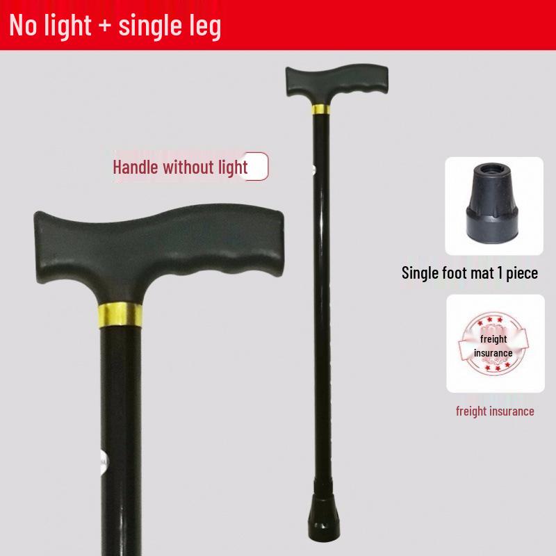 Four-Legged Aluminum Walking Cane with Light, Non-slip, Telescopic, Lightweight, Multi-functional Support for the Elderly
