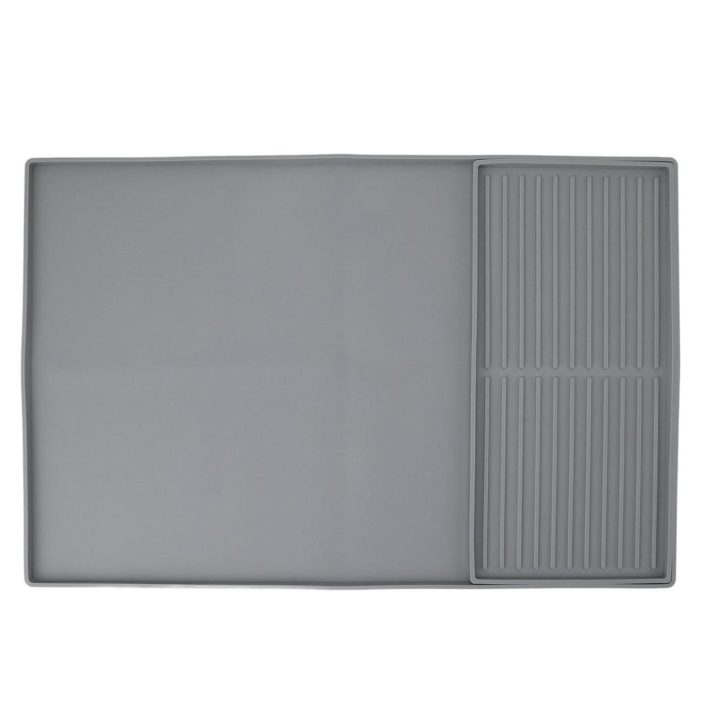 Coffee Machine Bar Mat Heat Insulation Silicone Dual Zone Drying Mat and Drip Tray for Kitchen Count