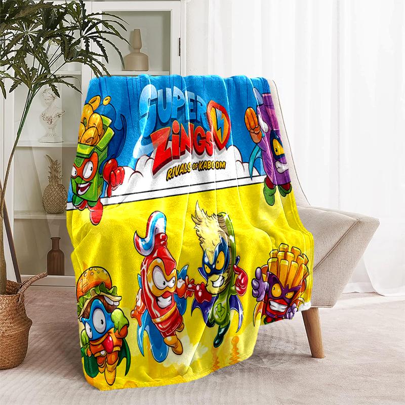 1pc Blanket Superthings2 Print Design, Lightweight Blanket for Sofa, Bed- Soft &Warm, Gift for All Seasons like Christmas, Halloween