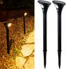 HAPPYJOINT Sleek Solar Lights (2 Pieces) - Outdoor Waterproof, Motion Sensor Pole Lights, IP65 Rating, Up To 120 Hours of Lighting, Height Adjustable,