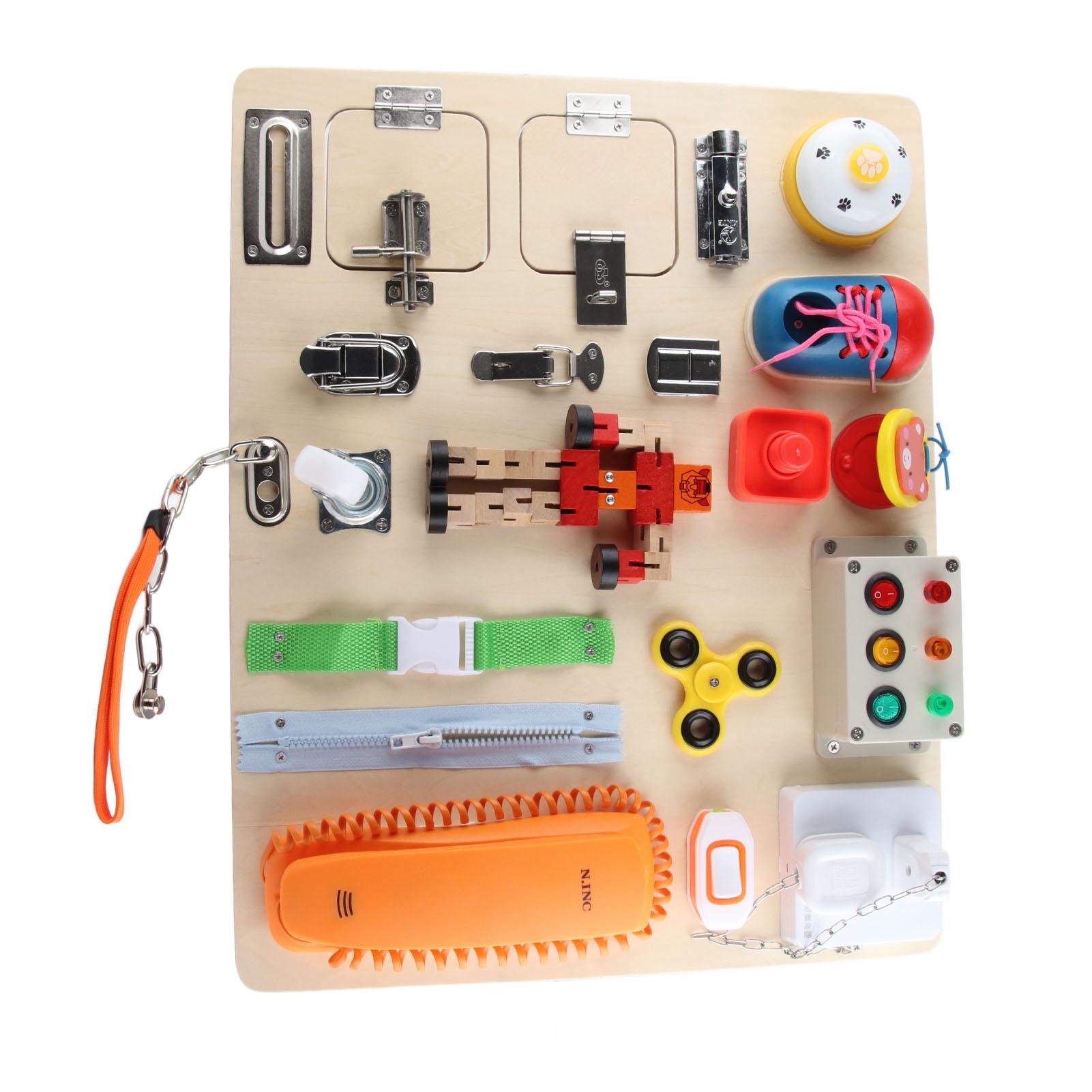 

Сенсорная развивающая доска Портативная доска для снятия тревожности Деревянные замки Защелки Обучающая доска для мелкой моторики