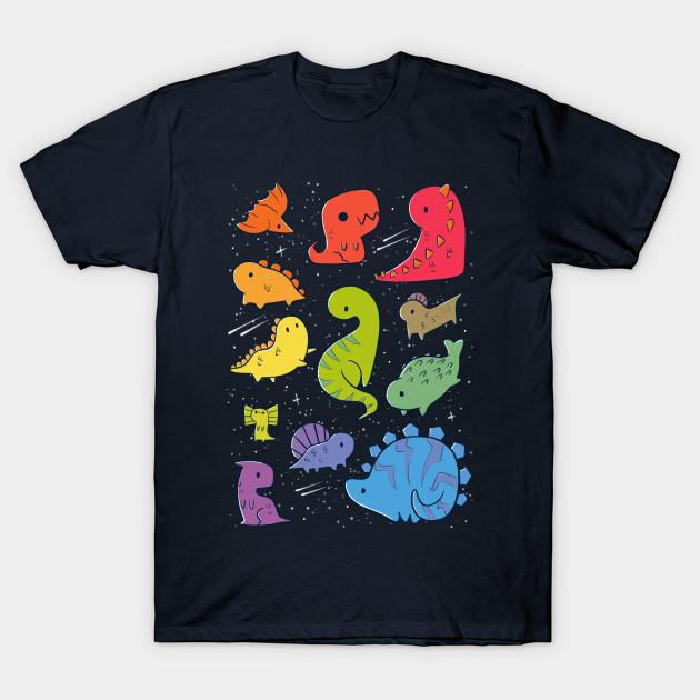 Men Black Print T-shirt Tiny Rainbow Dinosaurs No-Cut Transfer Paper Print Cotton Tshirt XL тёмно-синий