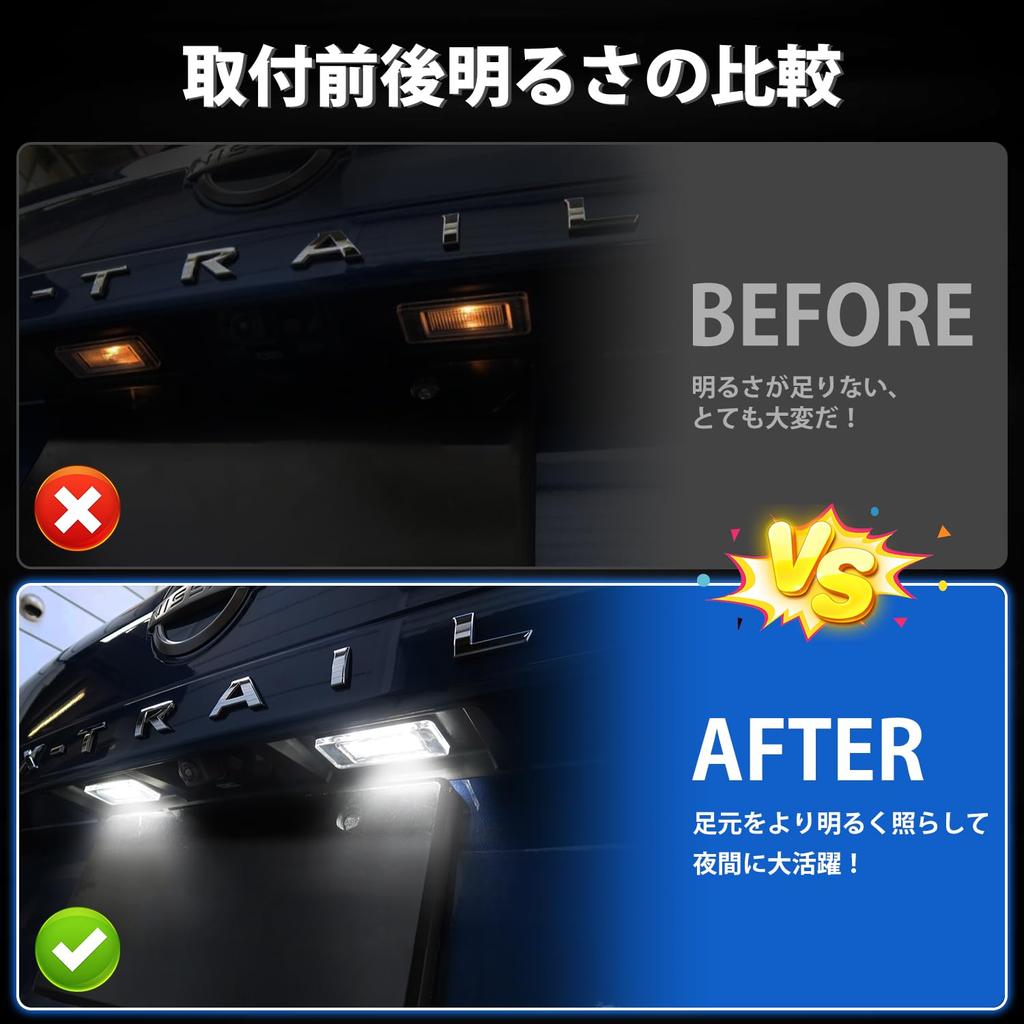 Kotesoto New X-Trail T33 LED License Plate Lamp, Serena C27 LED License Lamp, X-Trail