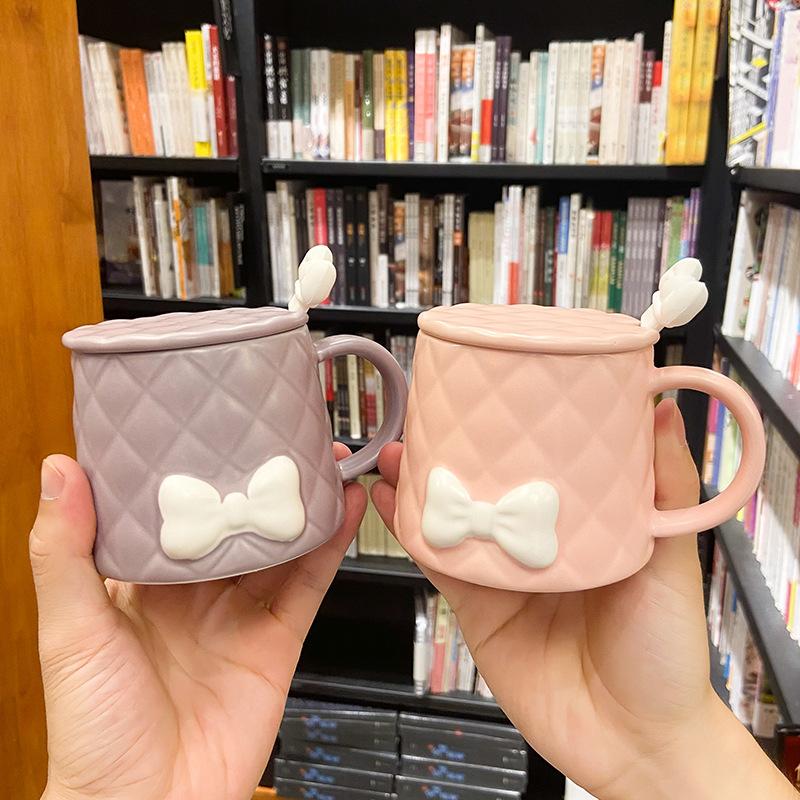 Nordic Creative Bow Mug Ceramic Cup Coffee Cup Milk Cup Breakfast Cup