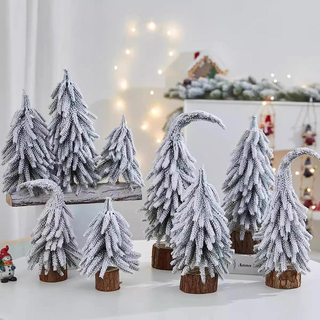 Mini Potted Christmas Tree with Snow - Perfect for Desktops, Hotels, Malls, and Window Displays