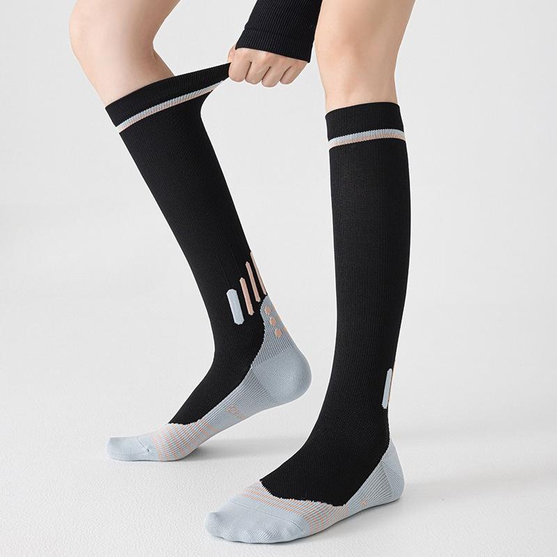 Sports Muscle Compression Socks, Women's Rope Skipping Pressure Calf Socks, Elastic Fitness Running, Autumn and Winter Long Stockings