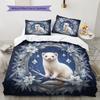 WinterLoveAnimals Pattern Bedding Quilt Set Quilt Cover Pillowcase Home Decoration Birthday Gift (1 * duvet cover + 2 * pillowcase, without core)