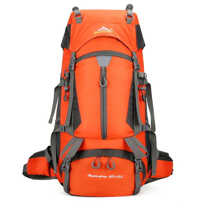 

Large Capacity Outdoor Hiking Camping Sports Bag, Waterproof and Wear-resistant, Suitable for Hiking and Travel. 65L помаранчевий
