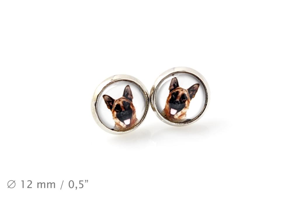 German Shepherd Dog, Alsatian Wolf Dog - earrings your photo handmade, own photo, jewelry from the Art.-Dog brand