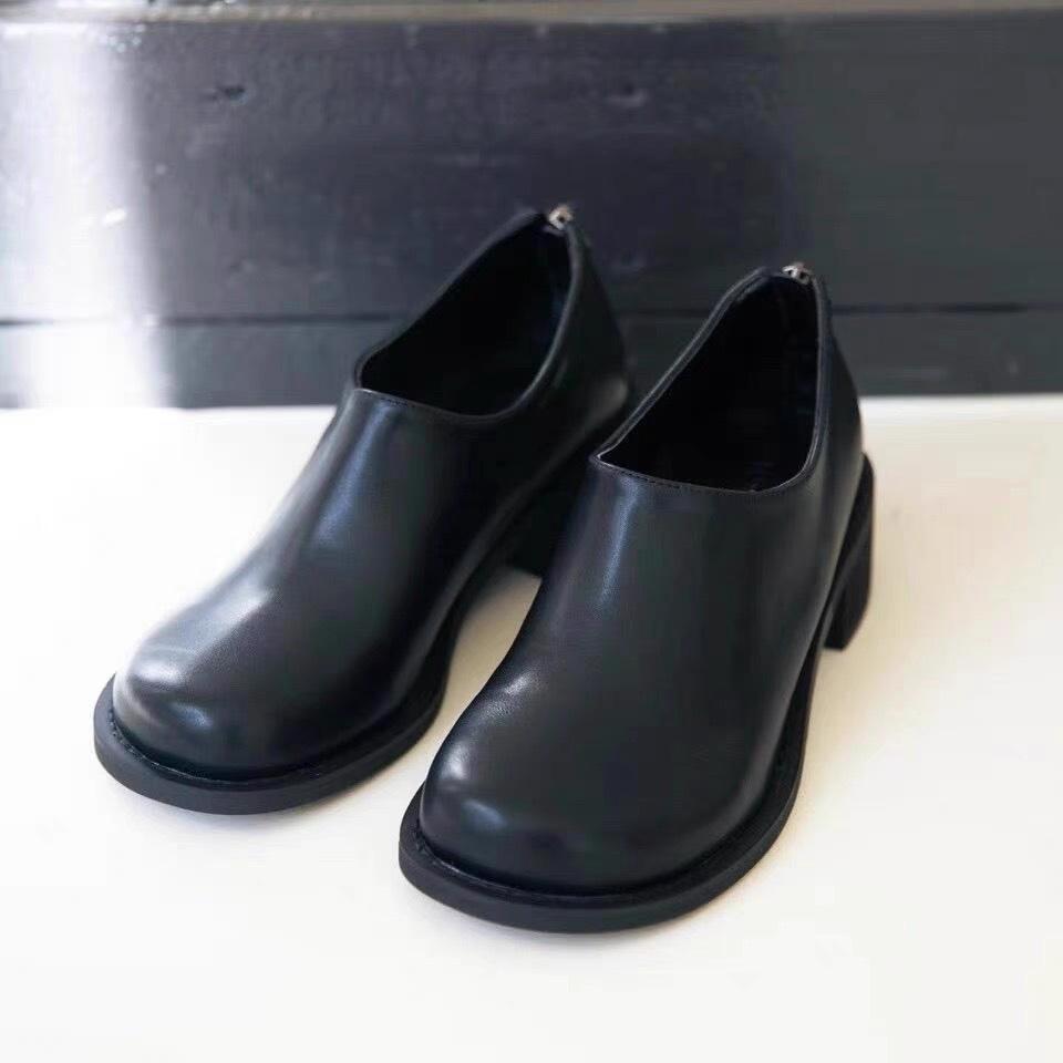 

Туфли-лодочки с круглым носком и толстым каблуком, кожаные, универсальные, модные, на толстом каблуке, с молнией сзади до щиколотки 37 коричневый