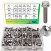 150pcs Stainless Steel 304 Metric Flange Hex Nuts, Flange Bolts and Nut Kit, M5 M6 M8 Including 14 Common Sizes, Fully Threaded.