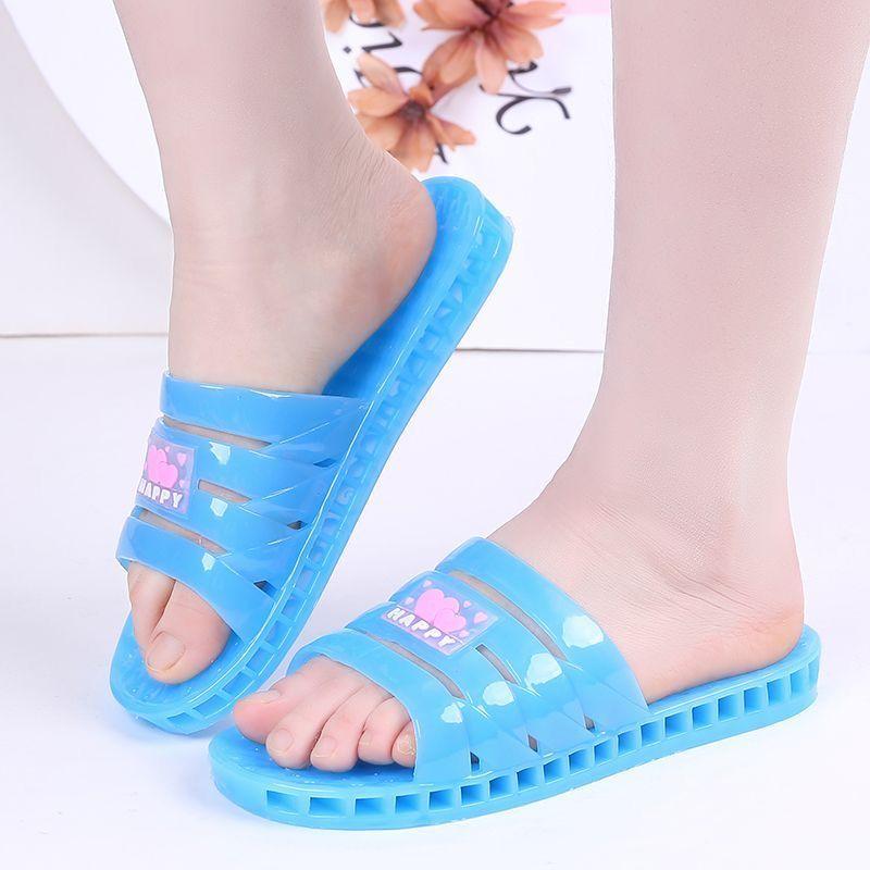 Bedroom Slides Indoor Crystal Shoes for Women Flat Sandals Chic and Elegant New Style High Quality Small Size Pvc Woman Slippers