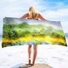 Tuschemalerei Druckserie Meeresurlaub Strandtuch Schwimmbad Badetuch Mikrofaser Sporttuch