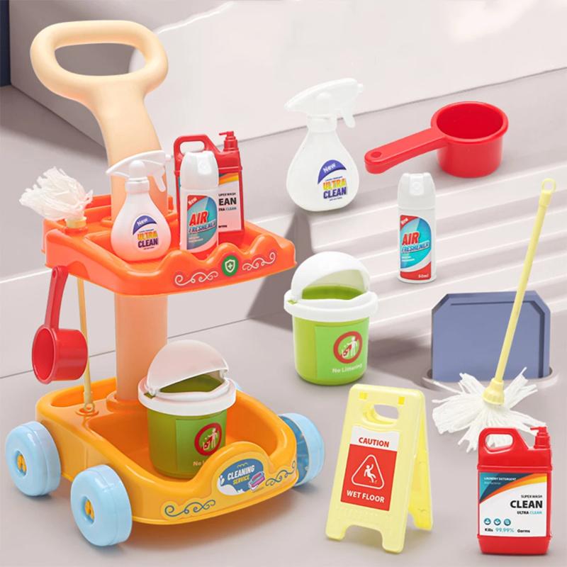 Mini Broom And Dustpan Set Pretend Play Set For Girls & Boys,Mini Cleaning Broom Set Toy Household Cleaning Toys for Kids