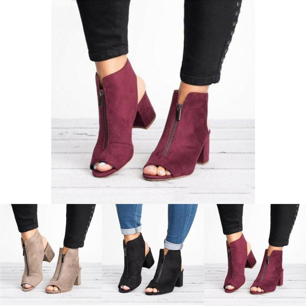 Stylish Womens Block High Heels Sandals Peep Toe Chunky Ankle Strap Boots Shoes For Every Occasion