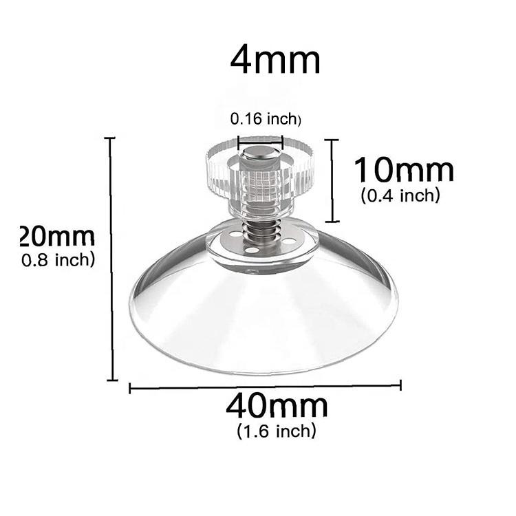 40MM 30MM Clear PVC Sucker Pads Strong Adhesive Suction Cup With Stud for Glass Table