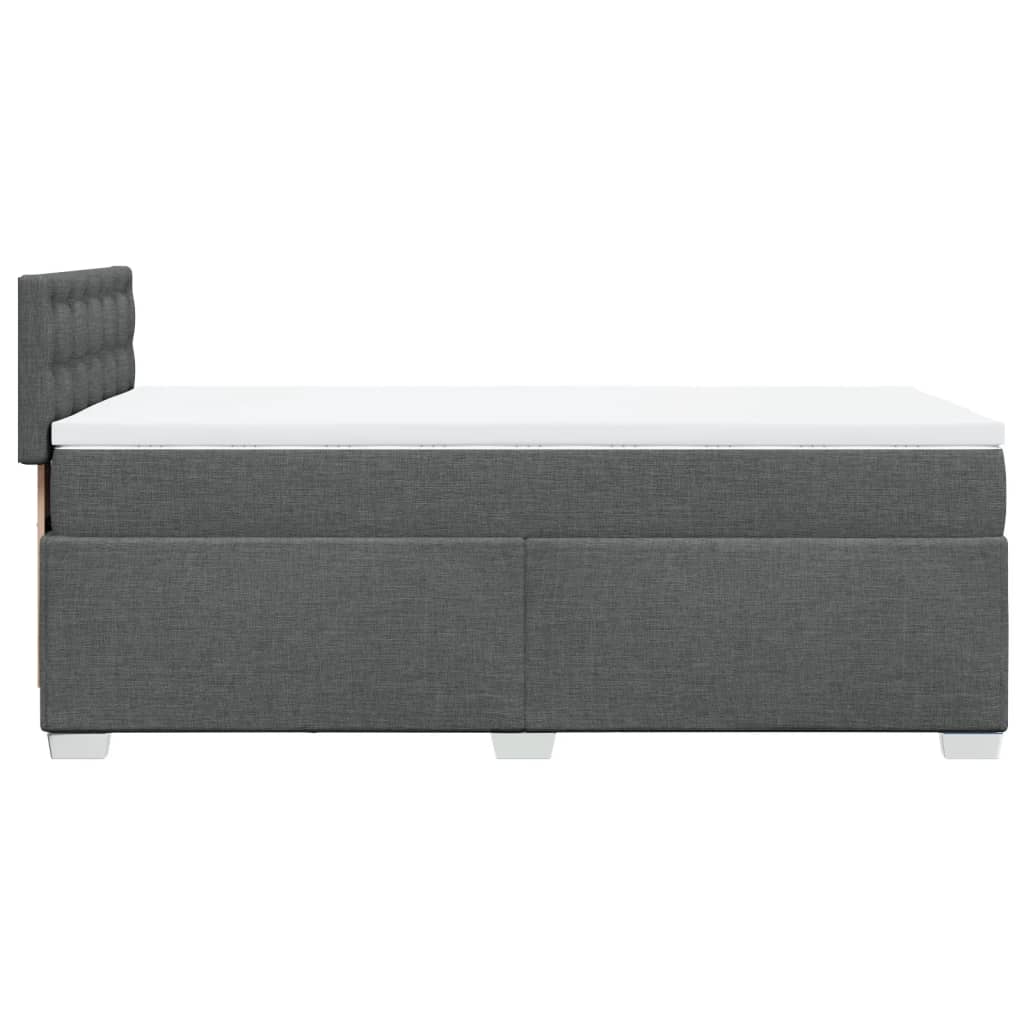 Box Spring Bed with Mattress Dark Grey 90 x 190 cm Fabric
