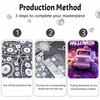 Halloween car pearl painting handmade diy art white pearl home decoration painting