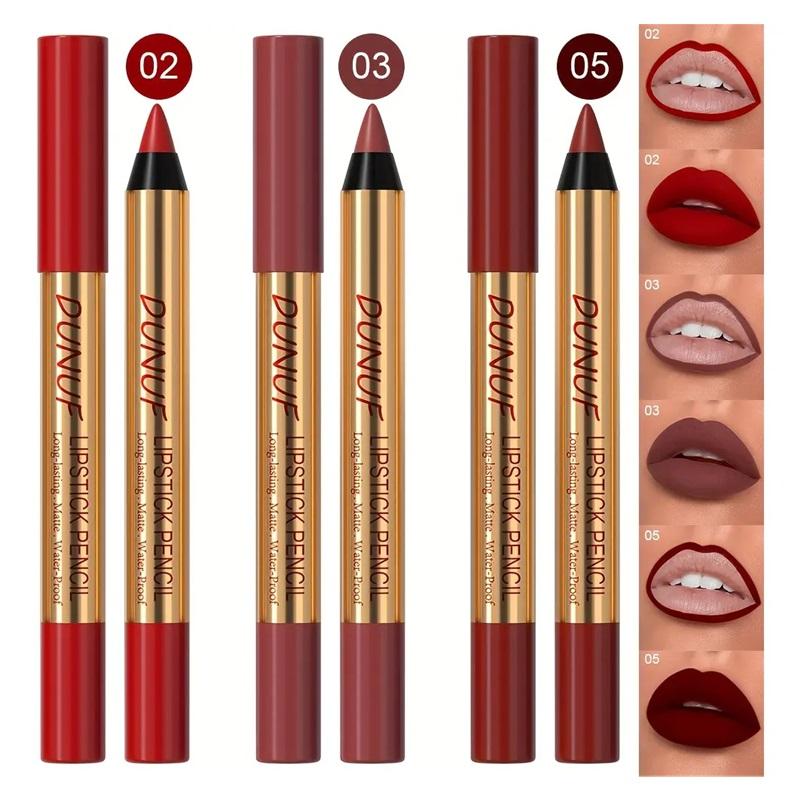 Dunuf 3 Red Matte Anti-Stain Cup Mouth Pencils.