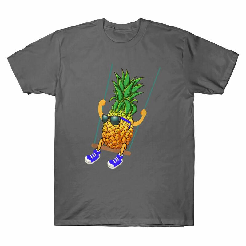 Gifts T-Shirt Novelty Swinging Unisex's Black Pineapple Tee Funny Graphic Swinger
