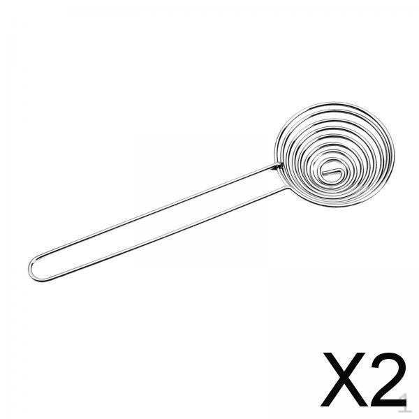 

2x Stainless Steel Egg Separator Yolk And White Tool, Kitchen Gadget Long Handle Length