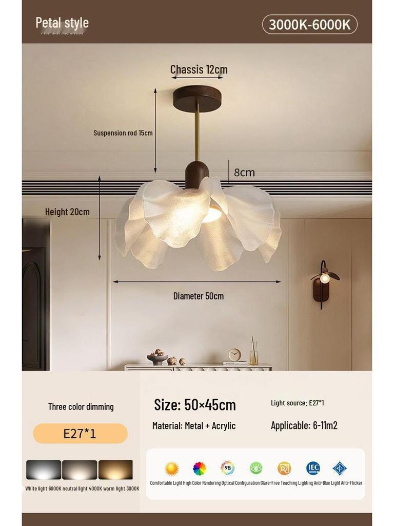 French Vintage Petal Chandelier for Living, Dining, Bedroom, or Study