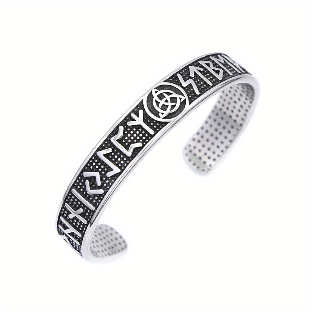 Nordic Vikings 304steel Bracelet for Men and Women, Runes Bracelet, Odin Compass, Bracelets, Fashion Jewelry