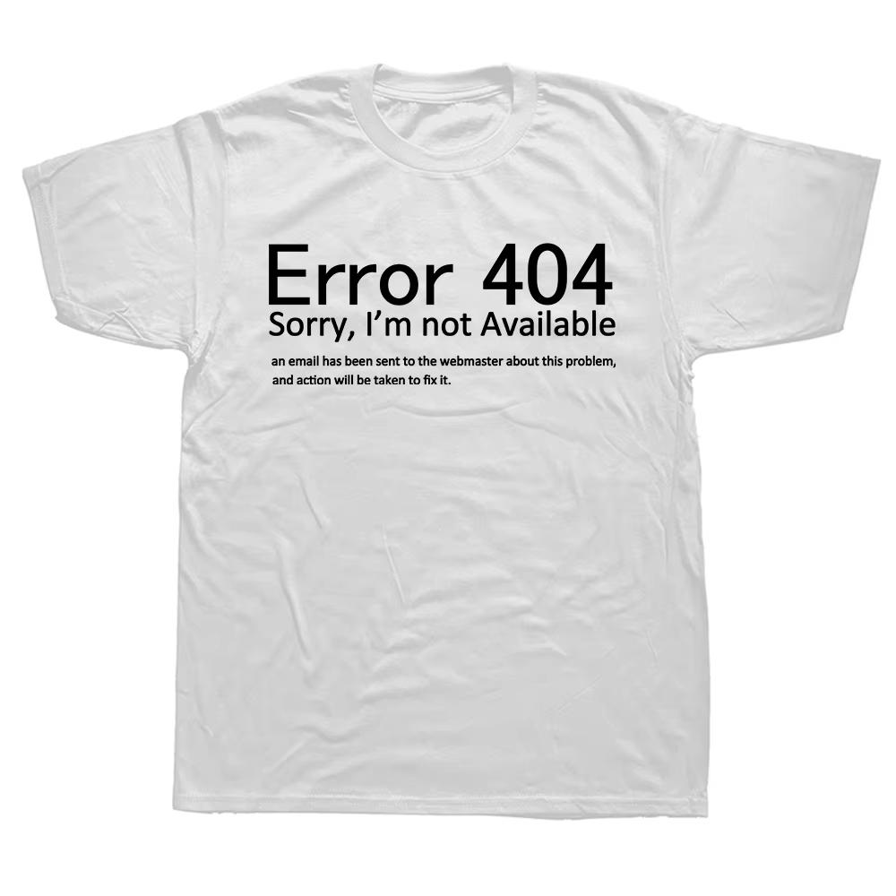 404 Error Coding T Shirt Geek Programmer Tee Tops Round Neck Short-Sleeve Fashion Tshirt Clothing Casual Basic T-shirts