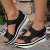 Große Größe 43 Klettverschluss Sportwind breiter Riemen mit Sandalen 2025 Sommer dicke Sohle erhöhend Außenhandel Damenschuhe
