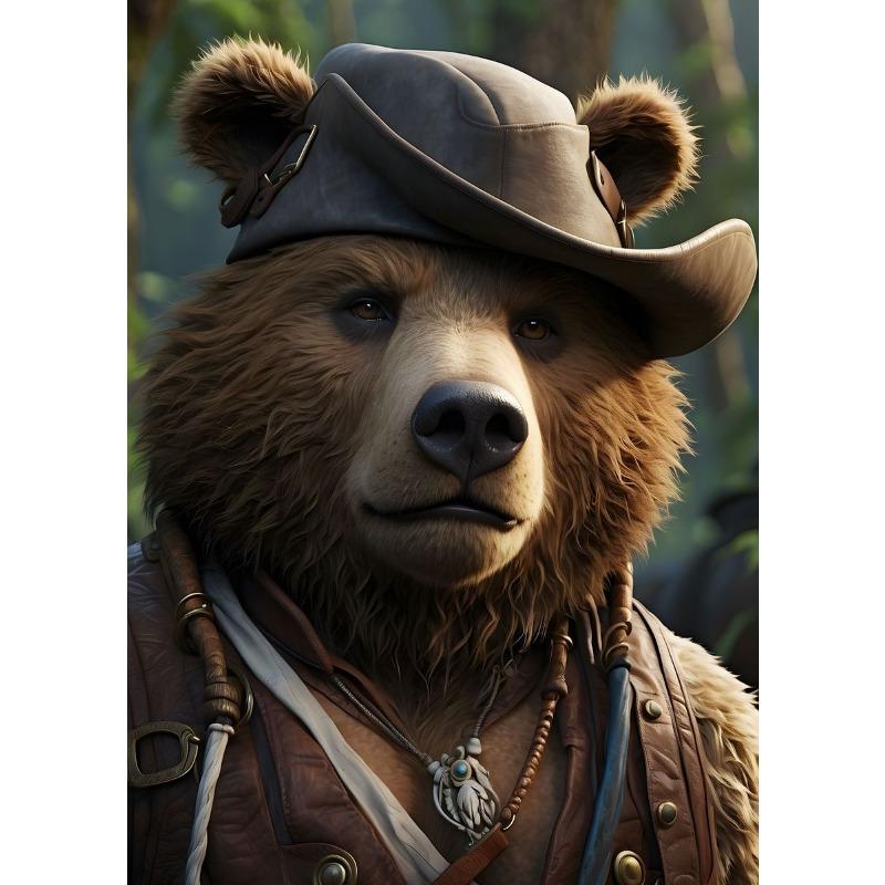 

Забавные пиратские животные Постеры Холст Картины и Принты Настенное искусство Кот Медведь HD Картинка для гостиной Домашний декор Без рамы Подарки 21cm×30cm NoFrame