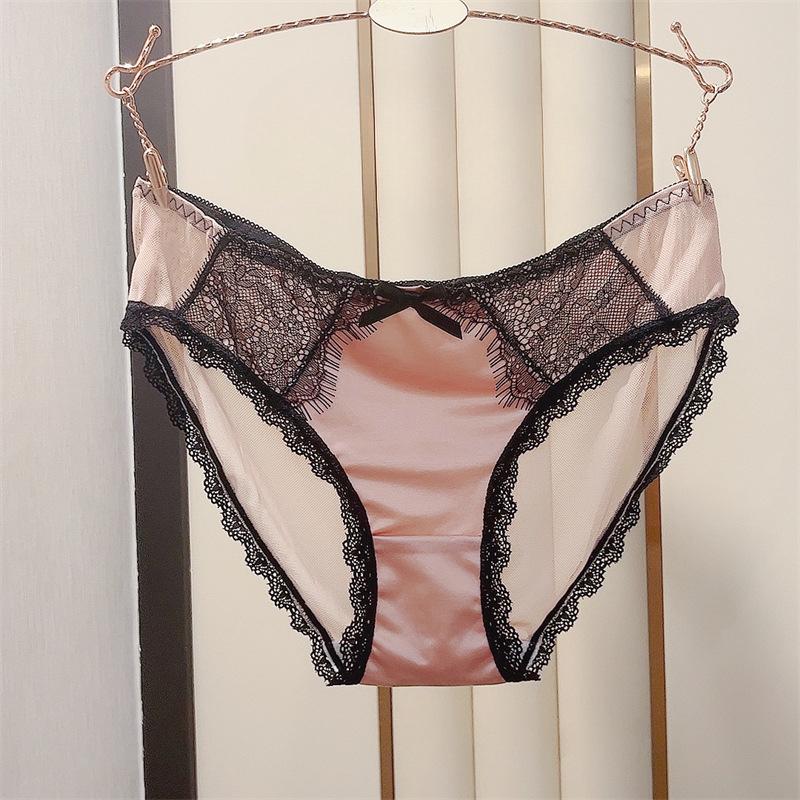 Panties Female Girl's Forged Lace High Elasticity Plus Briefs Size Sexy Silky Smooth Pure Lingerie Desire Seamless Underwear Panties Briefs Lingerie