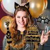 Black and Gold Birthday Party Decoration Set - 36-Piece Photo Props