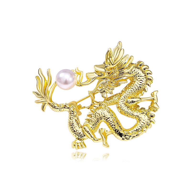 

Niche Creative Unisex Zodiac Dragon Brooch – новый китайский стиль High-End пиджак и костюмный аксессуар